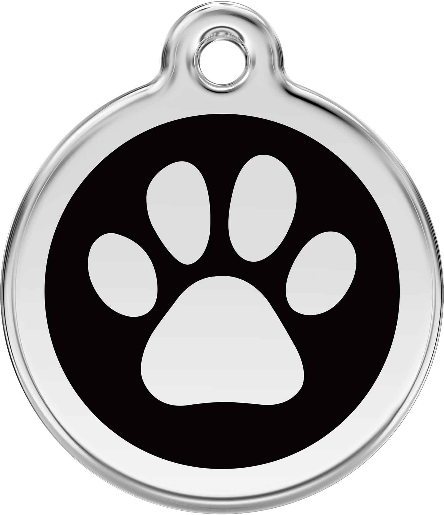 Red Dingo - Paw Print Black Tag & Engraving