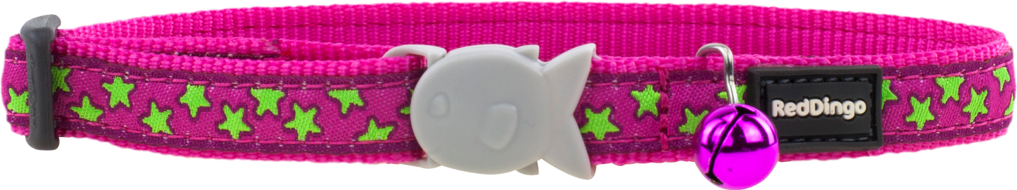Stars Lime on Hot Pink