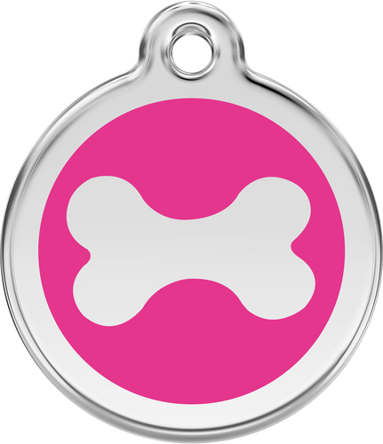 Red Dingo - Bone Hot Pink Tag & Engraving