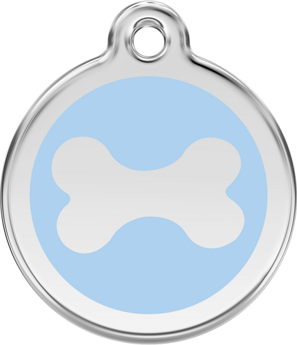 Red Dingo - Bone Light Blue Tag & Engraving