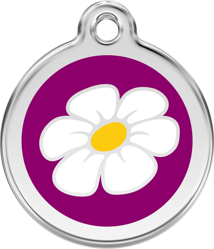 Red Dingo - Daisy Flower Purple Tag & Engraving