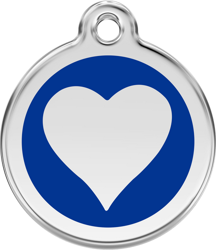 Red Dingo - Heart Navy Tag & Engraving