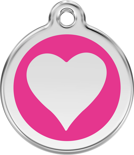 Red Dingo - Heart Hot Pink Tag & Engraving