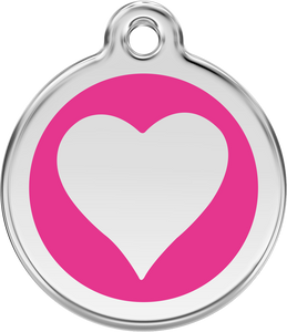 Red Dingo - Heart Hot Pink Tag & Engraving