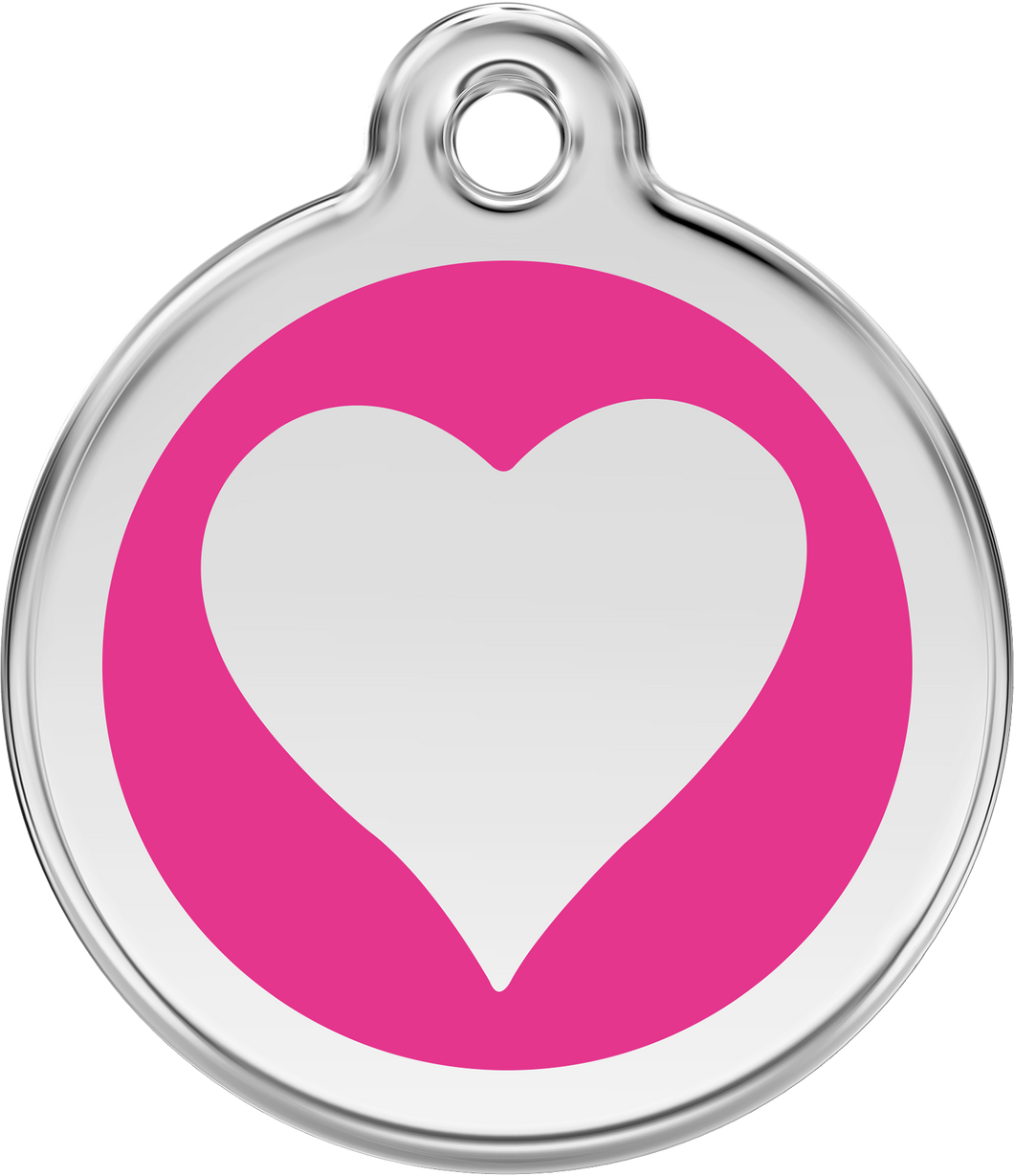 Red Dingo - Heart Hot Pink Tag & Engraving