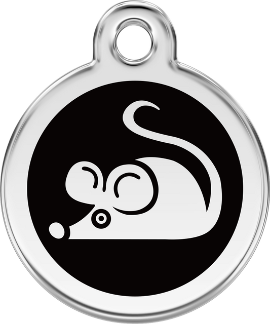 Mouse black -Cat Tags Stainless Steel Enamel