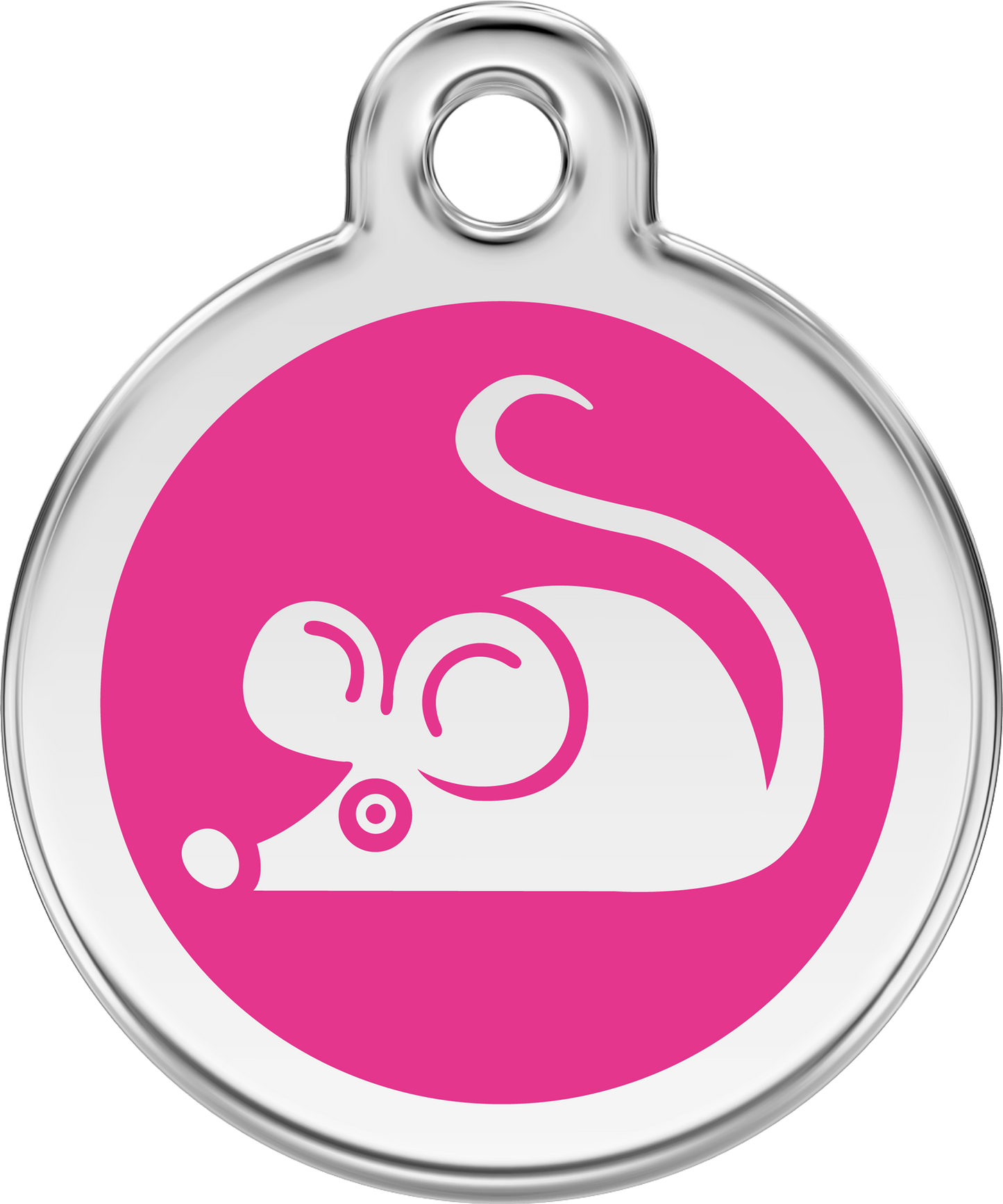 Mouse Hot Pink -Cat Tags Stainless Steel Enamel