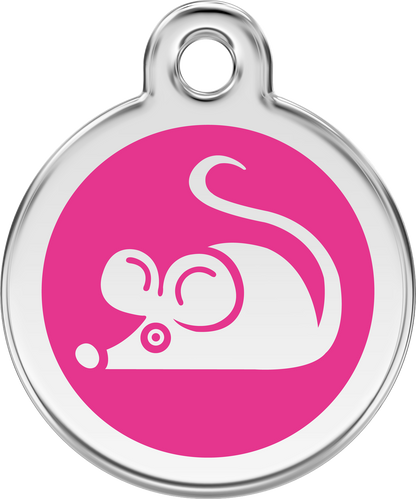 Mouse Hot Pink -Cat Tags Stainless Steel Enamel