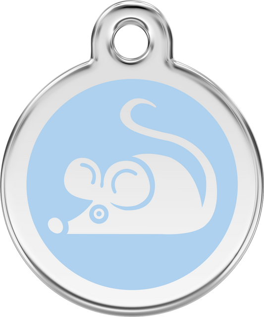 Mouse Light Blue- Cat Tags Stainless Steel Enamel