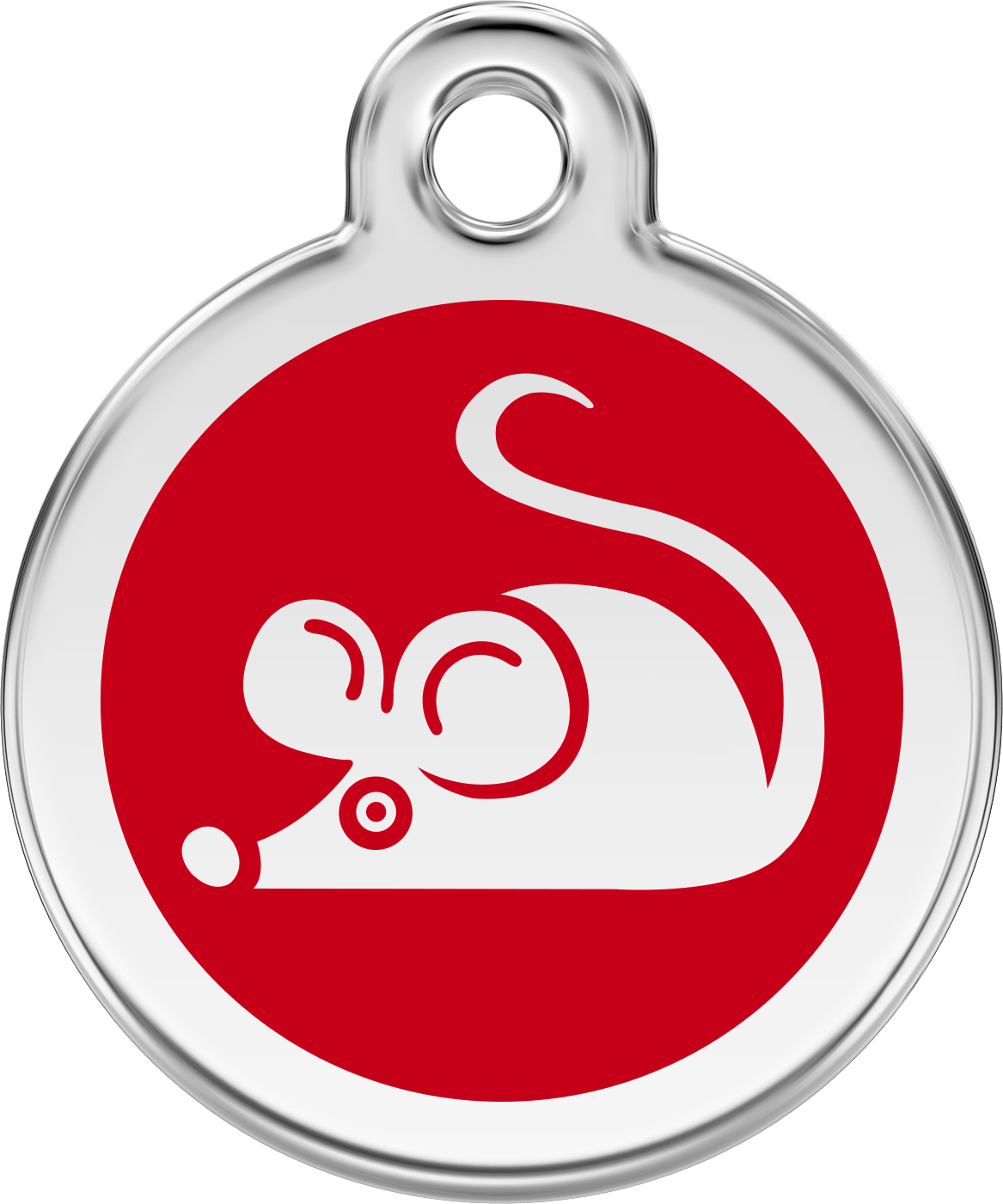 Mouse Red - Cat Tags Stainless Steel Enamel