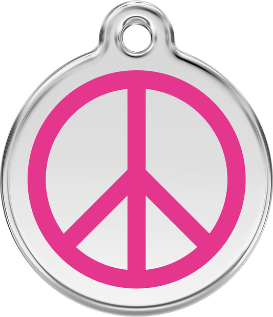 Red Dingo - Peace Hot Pink Tag & Engraving