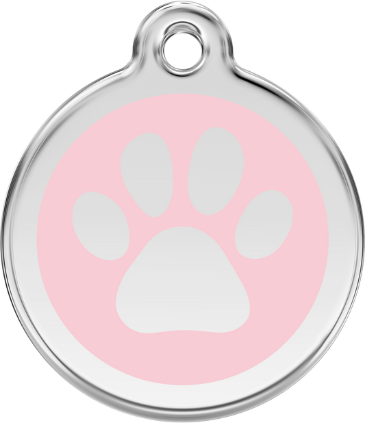 Red Dingo - Paw Print Pink Tag & Engraving