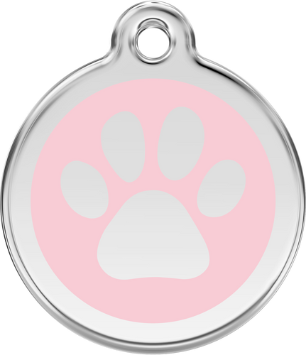 Red Dingo - Paw Print Pink Tag & Engraving