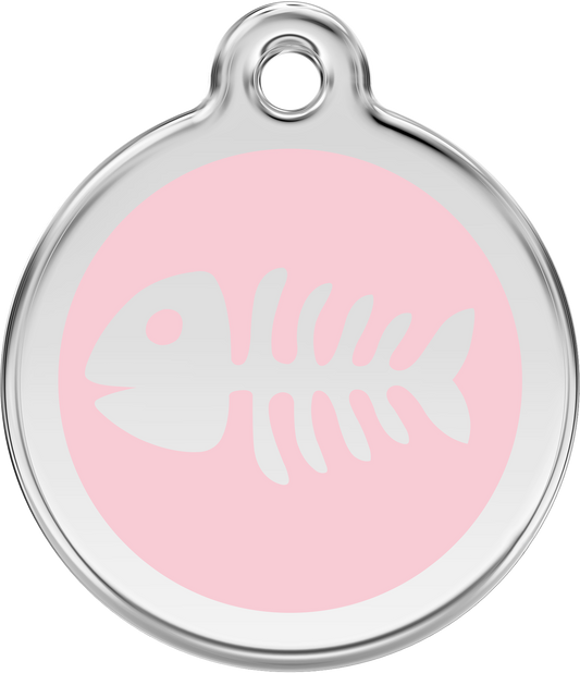Red Dingo - Fish Skeleton Pink Tag & Engraving