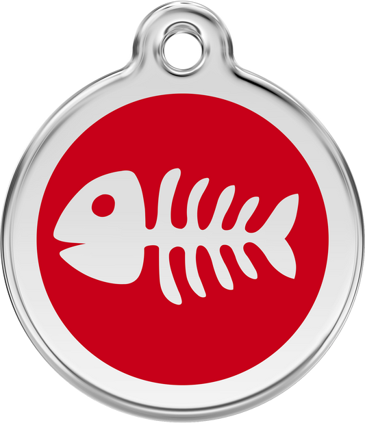 Red Dingo - Fish Skeleton Red Tag & Engraving