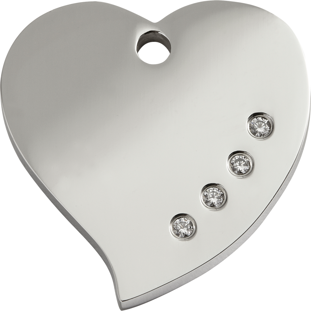 Red Dingo - Diamante Swarovski Heart & Engraving