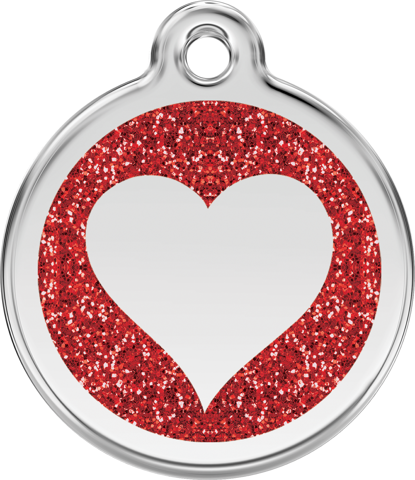 Red Dingo - Heart Red Glitter Tag & Engraving