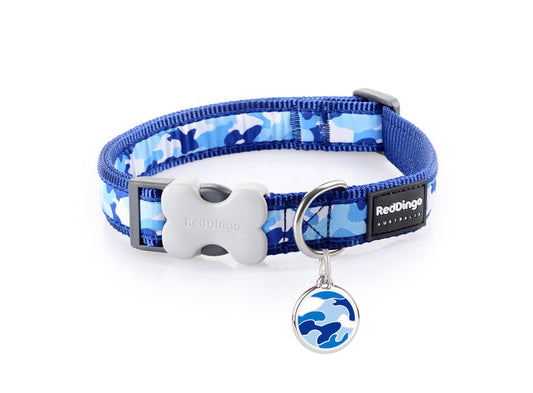 Camouflage Dark Blue Dog Collar