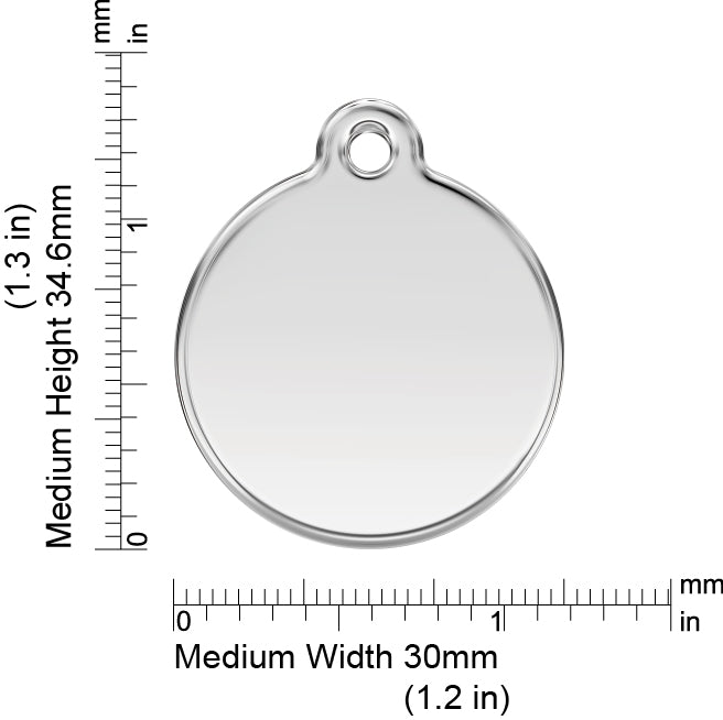 Red Dingo - Plain Circle Tag & Engraving