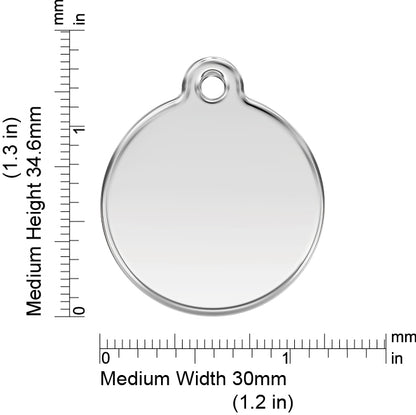 Red Dingo - Plain Circle Tag & Engraving