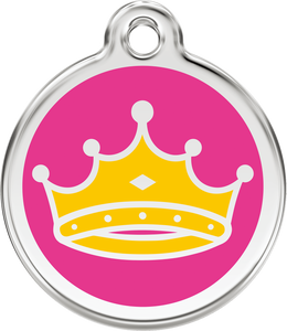 Red Dingo - Queen's Crown Hot Pink Tag & Engraving