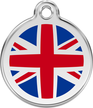 Load image into Gallery viewer, Red Dingo - UK Flag Navy Tag &amp; Engraving