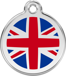 Red Dingo - UK Flag Navy Tag & Engraving