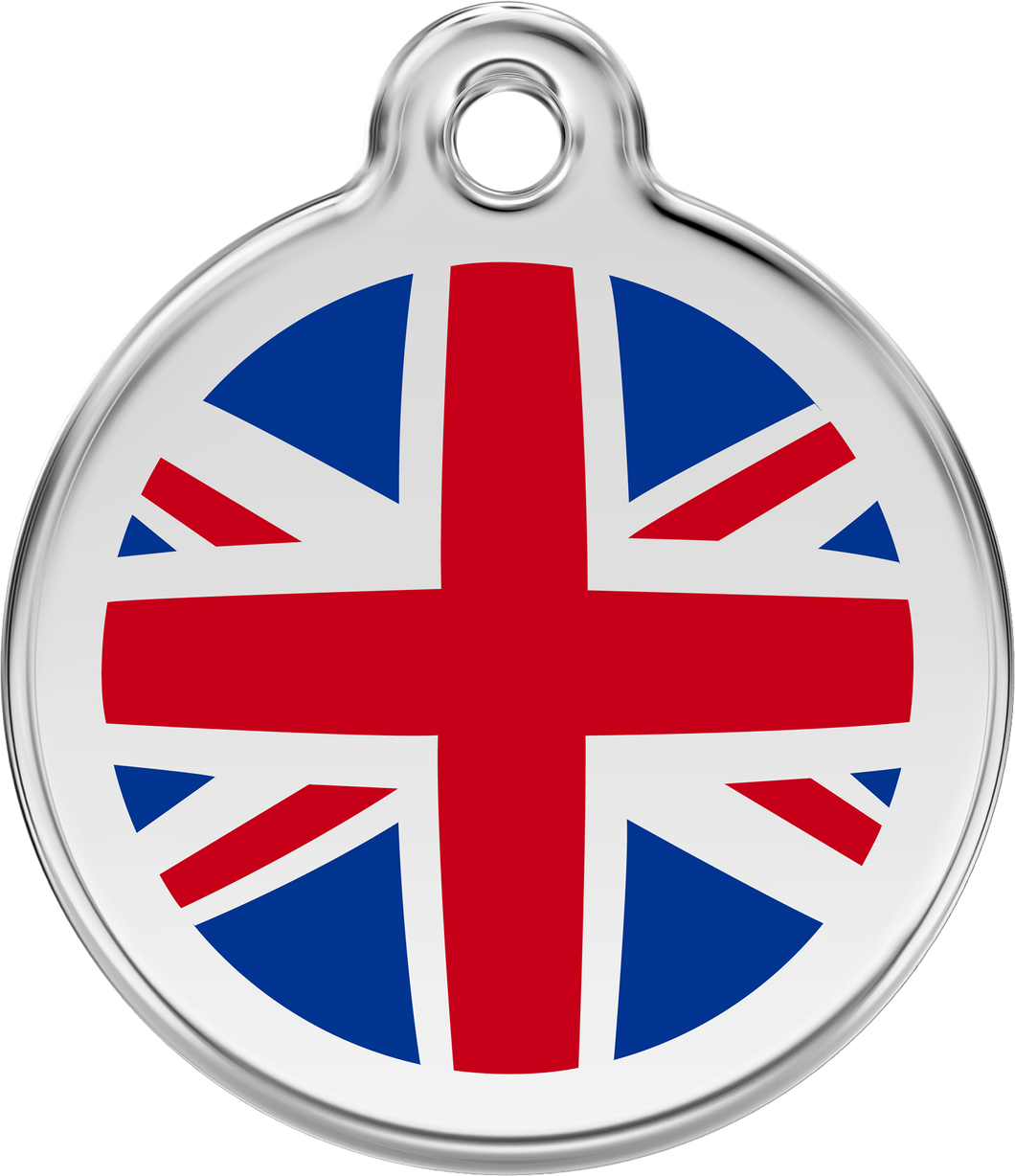 Red Dingo - UK Flag Navy Tag & Engraving