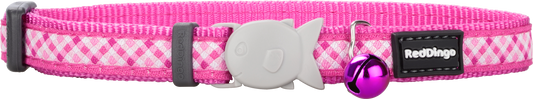 Gingham Hot Pink Cat Collar