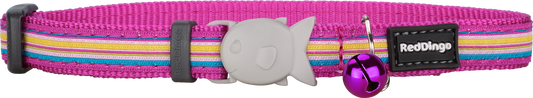 Horizontal Stripes Hot Pink Cat Collar