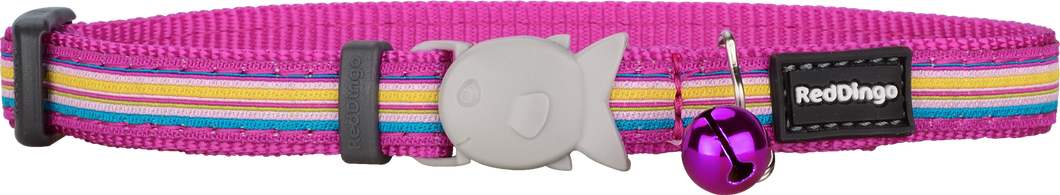 Horizontal Stripes Hot Pink Cat Collar