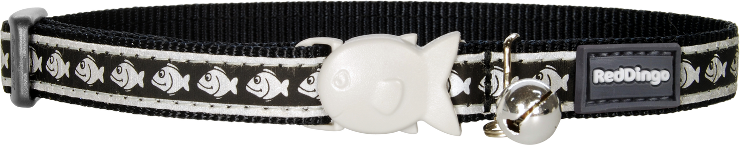 Red Dingo 'Black Fish' Cat Collar - XS