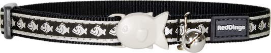 Red Dingo 'Black Fish' Cat Collar - XS