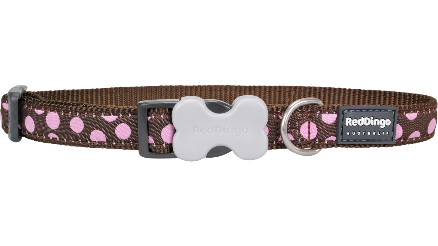 Red Dingo 'Pink Spots on Brown' Collar