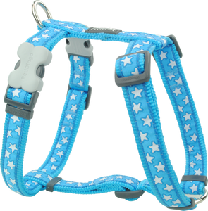 Stars White on Turquoise Harness