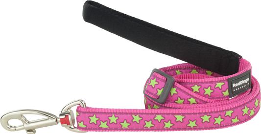 Stars Lime on Hot Pink Leads