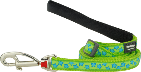 Stars Turquoise on Lime Green Leads