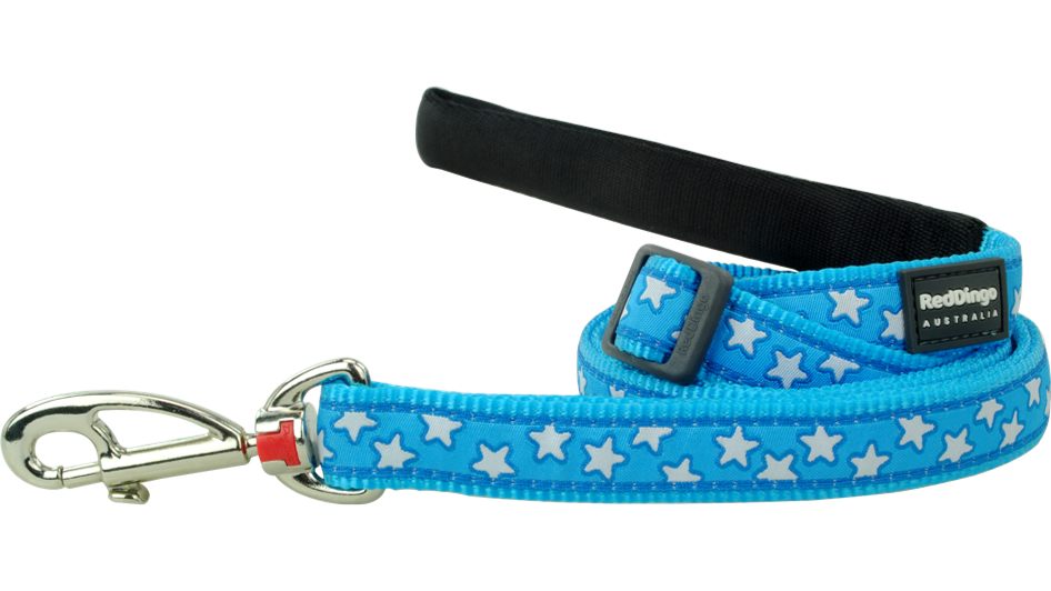 Stars White on Turquoise Leads