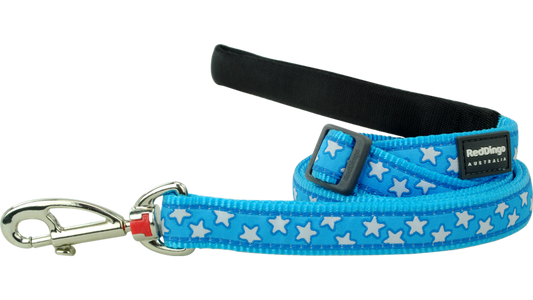 Stars White on Turquoise Leads